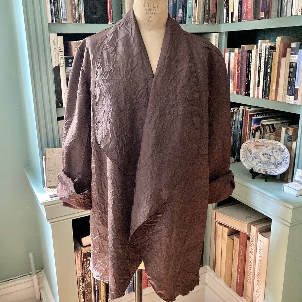 Famous Maker Lightweight Waterfall Crinkle Evening Coat